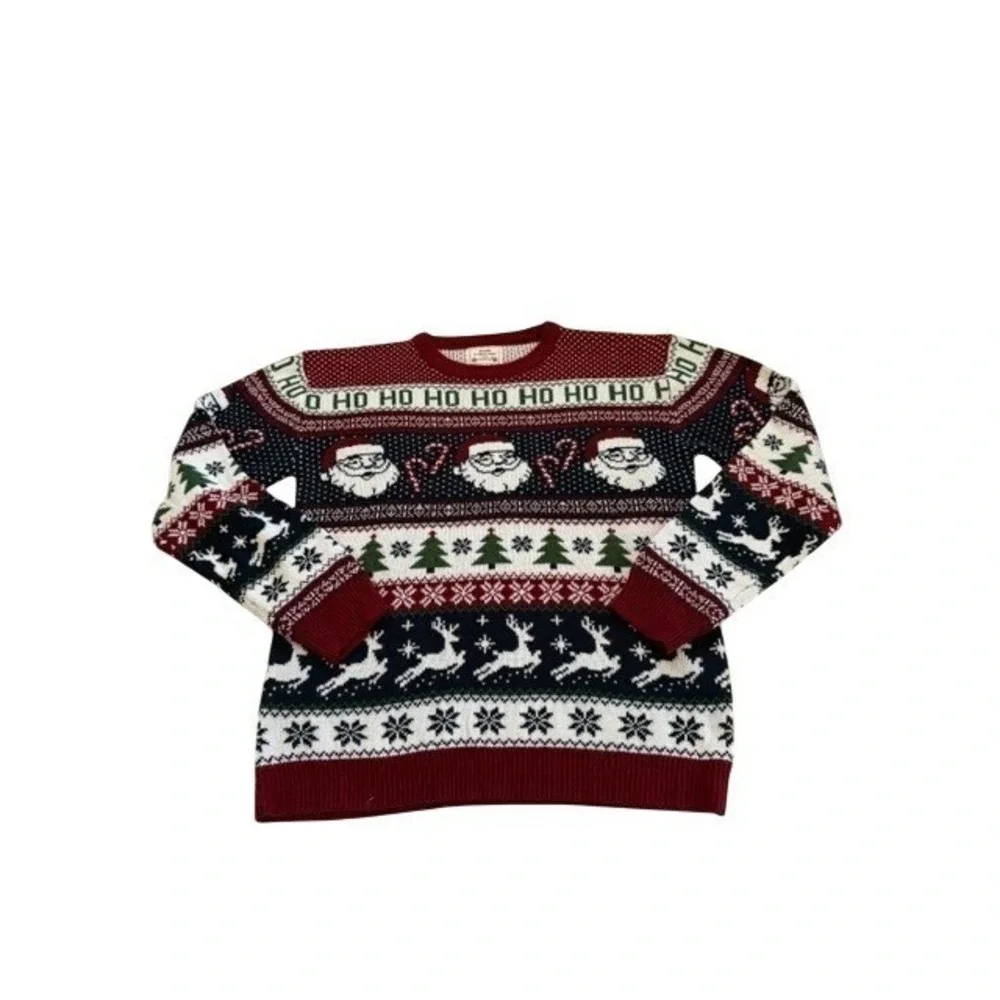 Daisys Mens XL Ugly Christmas Sweater Santa Reindeer 